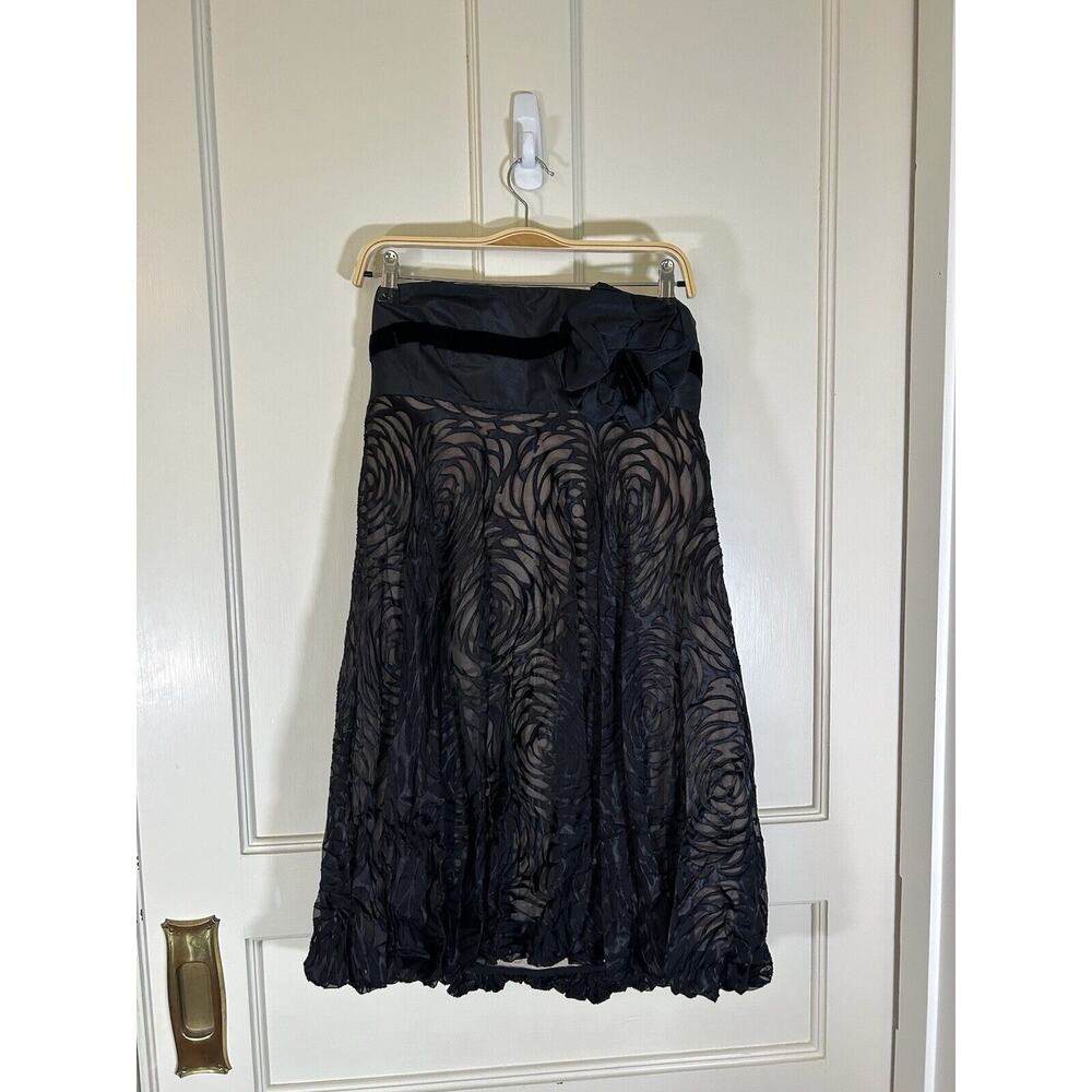 Marchesa Notte Strapless Silk Mini Dress Womens Size 10 Black Cocktail Party